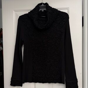 Elegant Black Cowl Neck Sweater